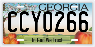 GA license plate CCY0266