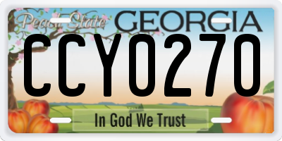 GA license plate CCY0270