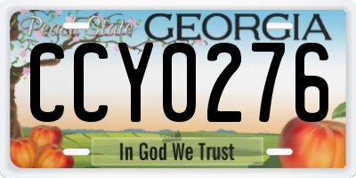 GA license plate CCY0276
