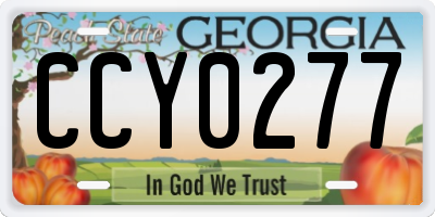 GA license plate CCY0277