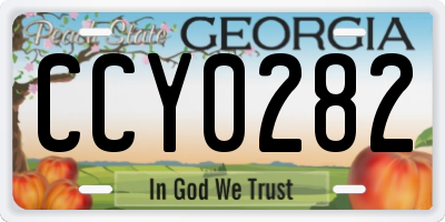 GA license plate CCY0282