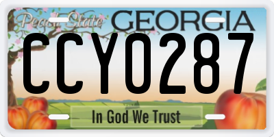 GA license plate CCY0287