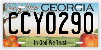 GA license plate CCY0290