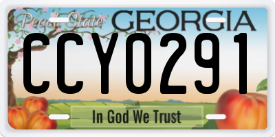 GA license plate CCY0291