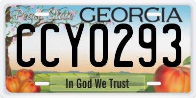 GA license plate CCY0293