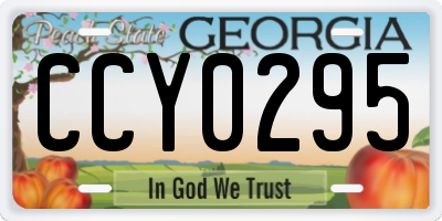 GA license plate CCY0295