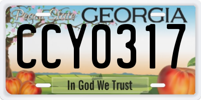 GA license plate CCY0317