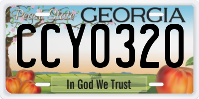 GA license plate CCY0320