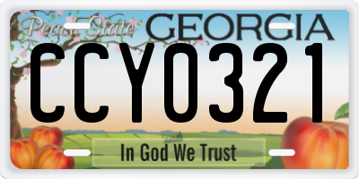GA license plate CCY0321