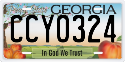 GA license plate CCY0324