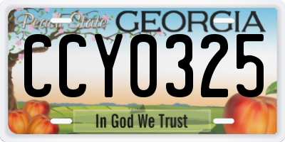 GA license plate CCY0325