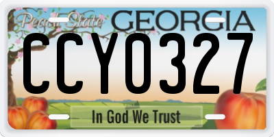 GA license plate CCY0327