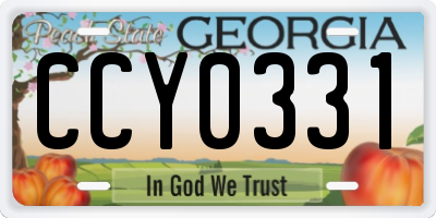 GA license plate CCY0331