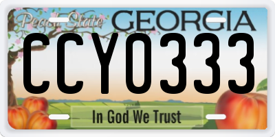 GA license plate CCY0333