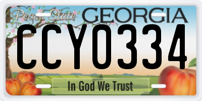 GA license plate CCY0334