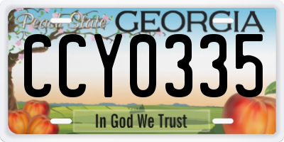GA license plate CCY0335