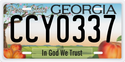 GA license plate CCY0337