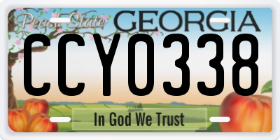 GA license plate CCY0338