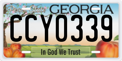 GA license plate CCY0339