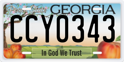 GA license plate CCY0343