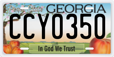 GA license plate CCY0350