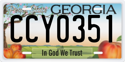 GA license plate CCY0351