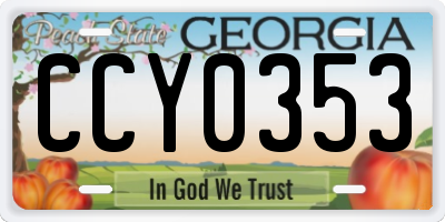 GA license plate CCY0353