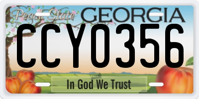 GA license plate CCY0356