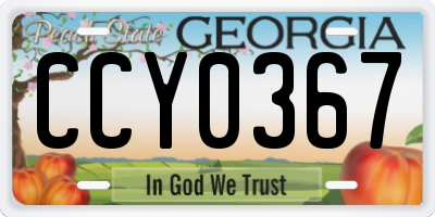 GA license plate CCY0367