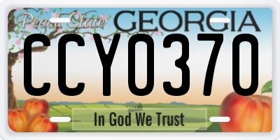 GA license plate CCY0370