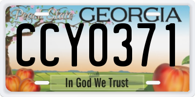 GA license plate CCY0371