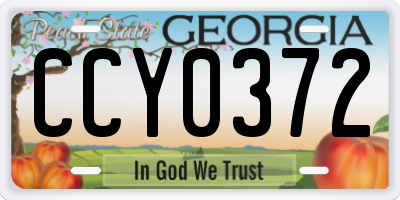 GA license plate CCY0372