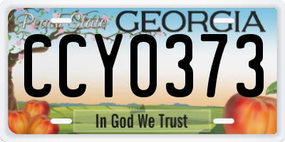 GA license plate CCY0373