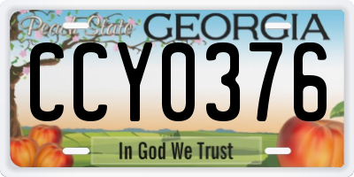 GA license plate CCY0376