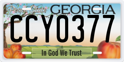 GA license plate CCY0377