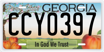 GA license plate CCY0397