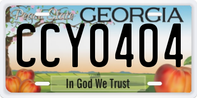 GA license plate CCY0404