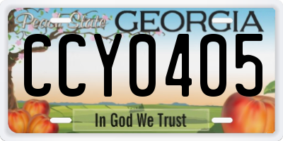 GA license plate CCY0405