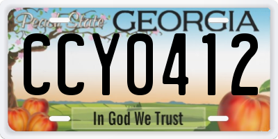 GA license plate CCY0412