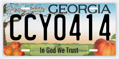 GA license plate CCY0414
