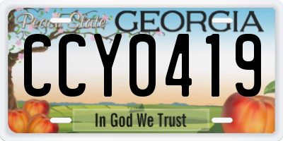 GA license plate CCY0419