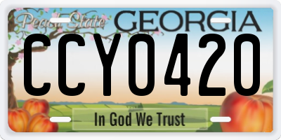 GA license plate CCY0420