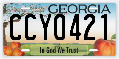 GA license plate CCY0421