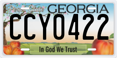 GA license plate CCY0422