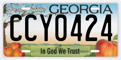GA license plate CCY0424