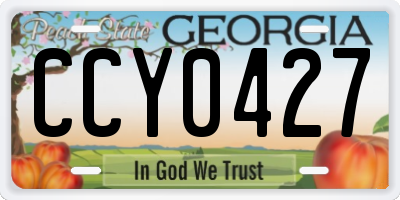 GA license plate CCY0427