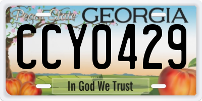 GA license plate CCY0429