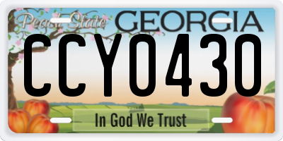GA license plate CCY0430