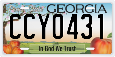 GA license plate CCY0431