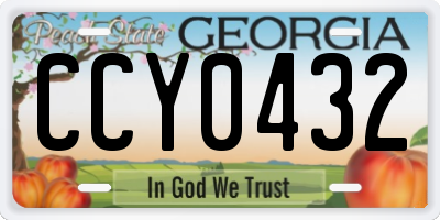 GA license plate CCY0432